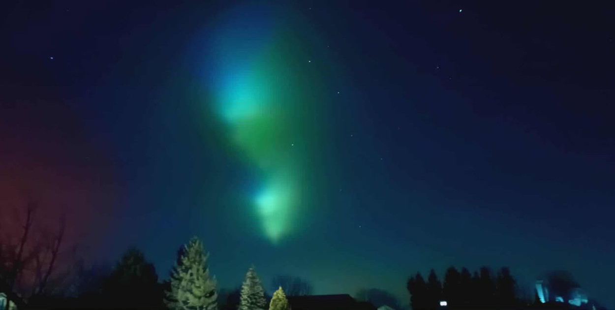 Zorza polarna nad ziemią prudnicką