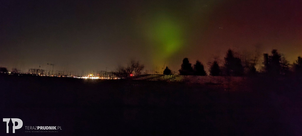 Zorza polarna nad ziemią prudnicką