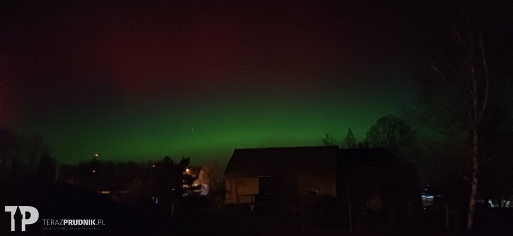 Zorza polarna nad ziemią prudnicką