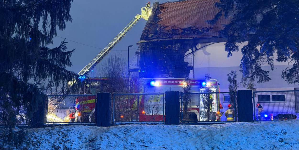 Pożar na terenie kompleksu hotelowego w Pokrzywnej