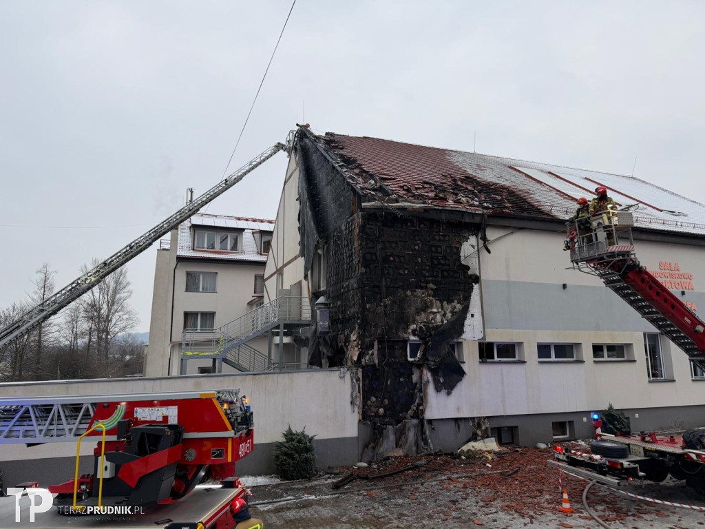 Pożar na terenie kompleksu hotelowego w Pokrzywnej