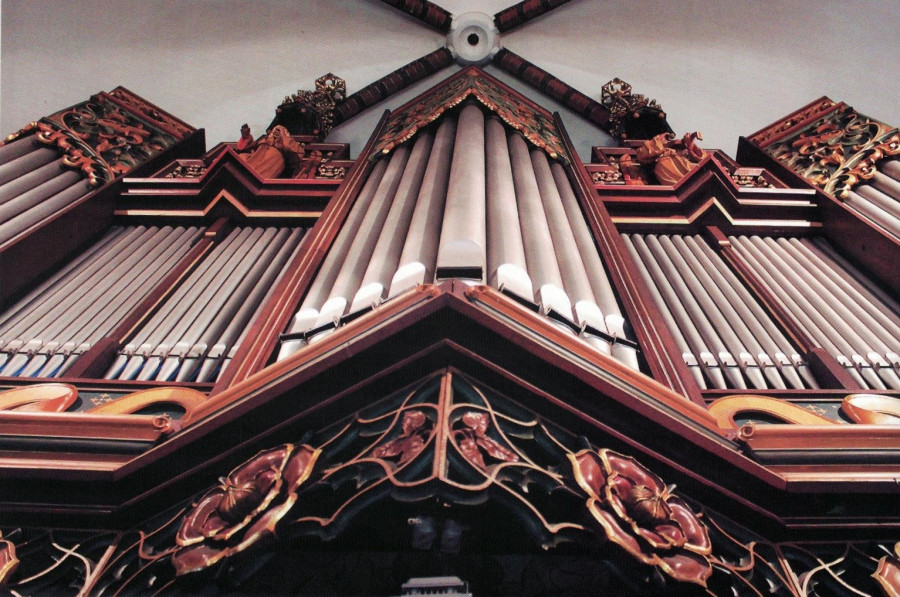 Obudowa prudnickich organów we wrocławskim kościele (fot. Piotr Piotrowski, Sudety, 2025)