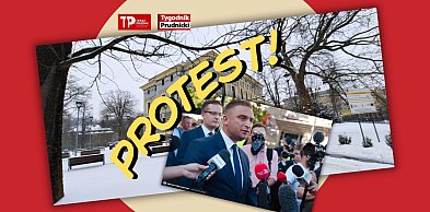 Protest przeciwko spotkaniu z Bąkiewiczem