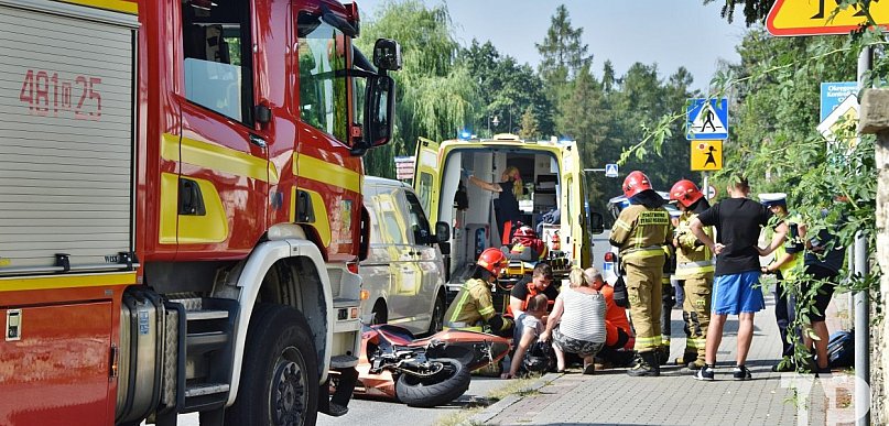 Poszkodowany motocyklista
