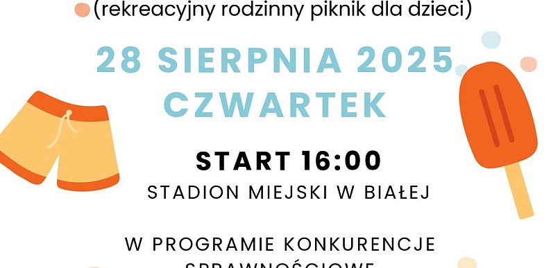 Zaproszenie. Sportowe zakończenie wakacji w Białej [PLAKAT]