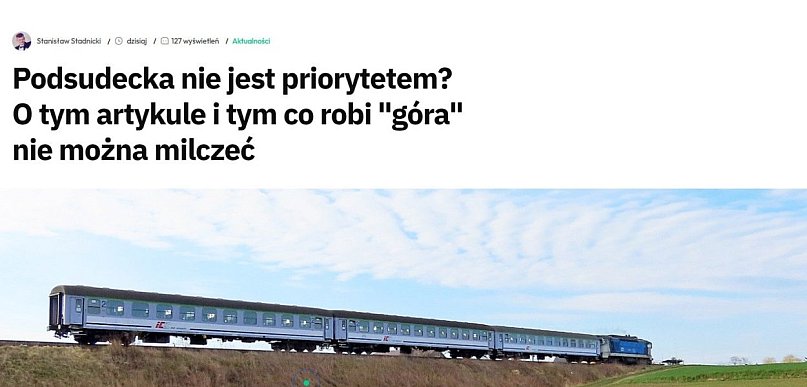 Stanisław Stadnicki apeluje o walkę o Magistralę Podsudecką